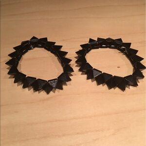Two Black Spiked Bracelets